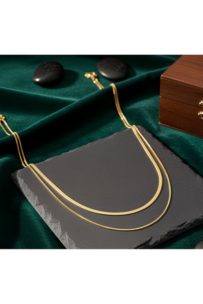 BANEDETTA Gold Color New Season Snake Steel Necklace Trend Single Gold Color with Chain