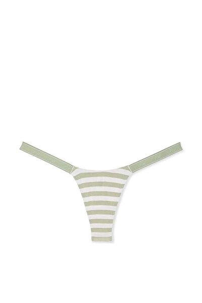 Victoria's Secret Cotton Deep Leg Cut Logo Micro Thong