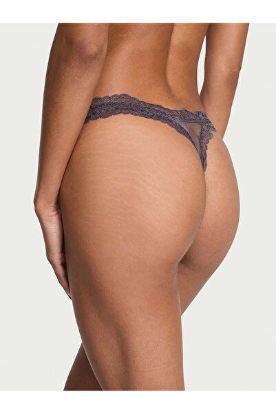 Victoria's Secret Rose Lace Deep Leg Cut Thong