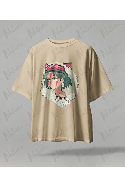 Nulivez تي شيرت أنيمي ستوديو جيبلي برينسيس مونونوكي مطبوع عالي الجودة مدمج قص...