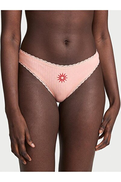 Victoria's Secret Stretchy Cotton Pointelle Lace Bikini Panties