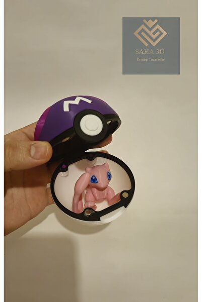 saha3d sıradışı tasarımlar Pokemon Masterball Pokeball Poke Topu (Mew Hediyeli)