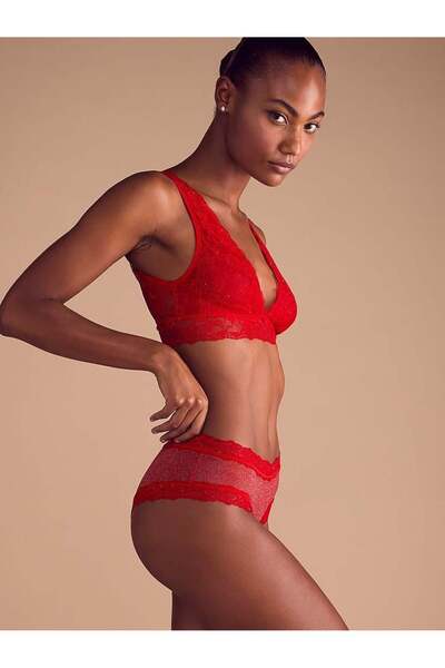 Victoria's Secret Glitter Posey Lace Cheeky Panties