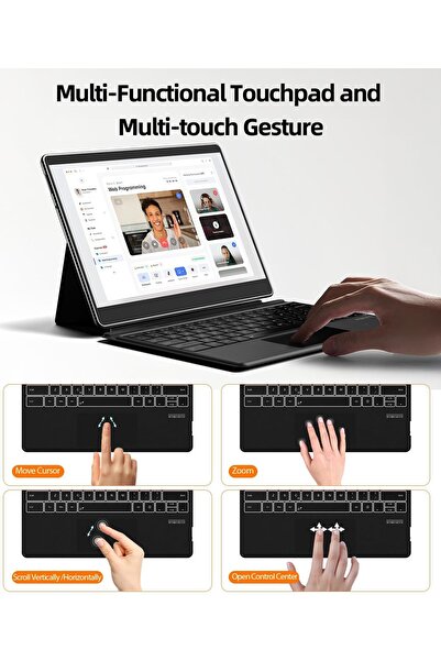 Generic Surface Pro 7 Keyboard for Microsoft Surface Pro 7+/7/6/5/4/3 - Bluetooth Type Cover with 7-Color Ba