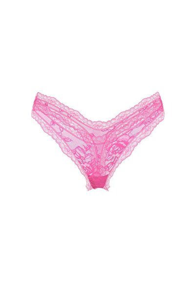 Victoria's Secret Rose Lace Deep Leg Cut Thong