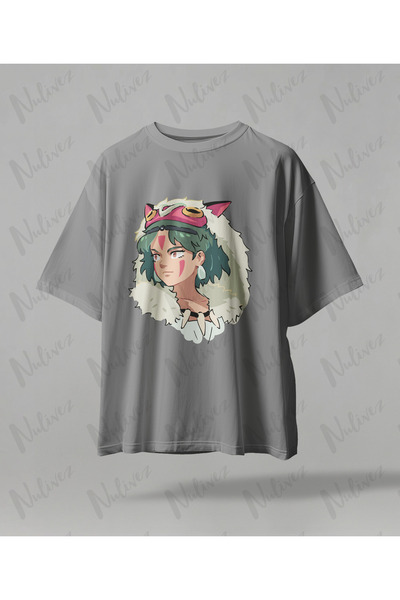 Nulivez تي شيرت أنيمي ستوديو جيبلي برينسيس مونونوكي مطبوع عالي الجودة مدمج قص...