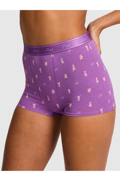 Victoria's Secret Logo Cotton High Waist Boyshort Panties