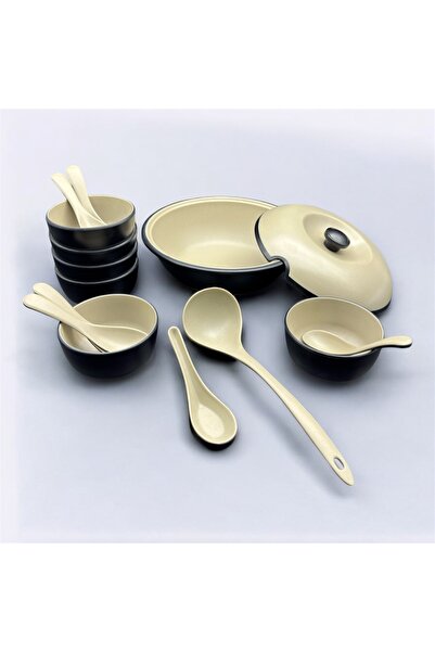 LANDREEN Luxury 15-Piece Melamine Soup Dinner Set for 6 People