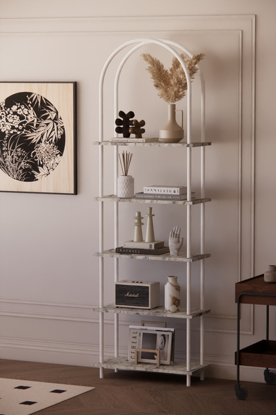 Phobia Bohem Çevir Kur Modüler 5 Raflı Çok Amaçlı Kitaplık Fonksiyonel , Kolay Kurulum Dekoratif Kitaplık