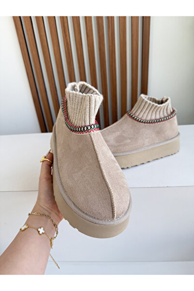 BENİMOLSUN KADIN BOT ÇORAP PLATFORM KREM