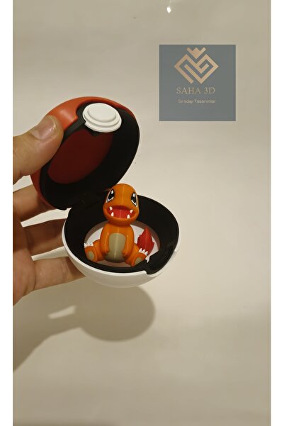saha3d sıradışı tasarımlar pokemon poke topu (charmander hediyeli)