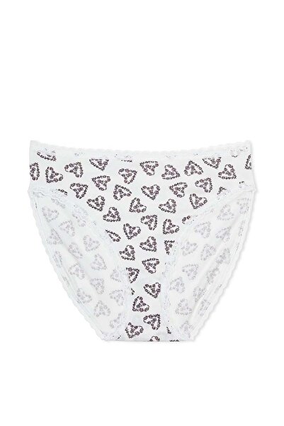 Victoria's Secret Lace Cotton Deep Leg Cut Brief Panties