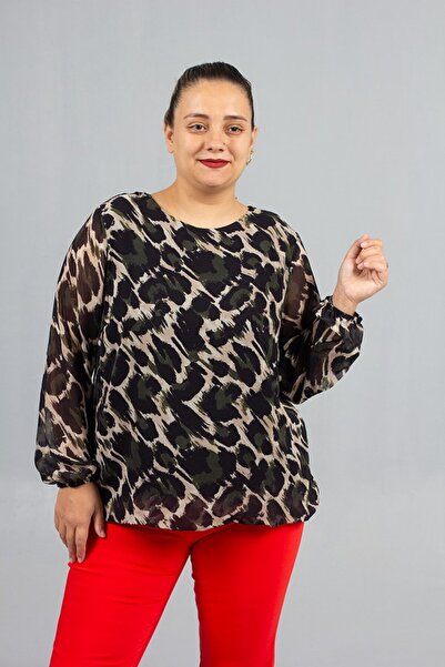 Truva XXL Plus Size Lined Chiffon Blouse Elegant and Comfortable Everyday Chic