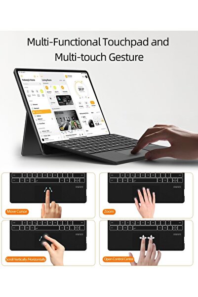 Generic Surface Pro Bluetooth Type Cover for Pro 11/10/9/8/X - 7-Color Backlit, Touchpad, Pen Hol