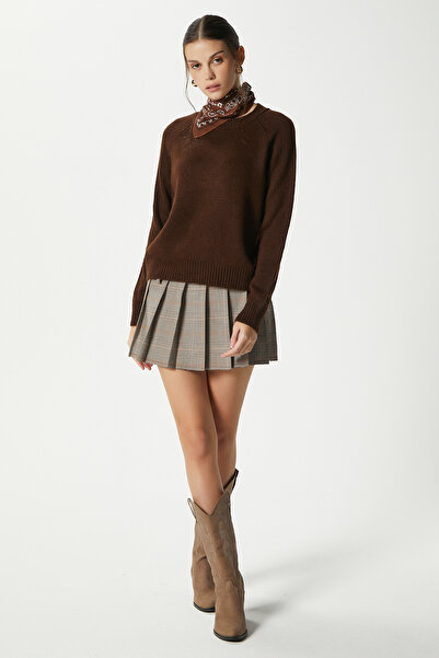 Ritnice Mushy Bitter Brown Basic Knitwear Sweater