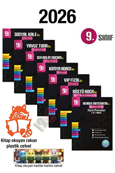Tonguç Yayınları 9. Sınıf Yazılı Provaları Seti 2026 Rehber Matematik Rüştü Hoca Yavuz Tuna Kimya Adası Vip Fizik