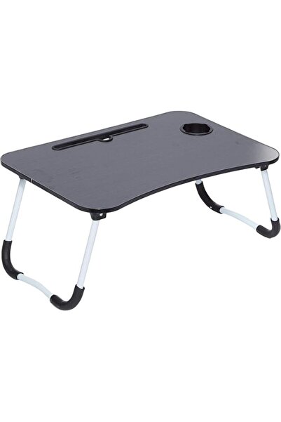 Generic OneStop Black Folding Bed Laptop Table Tray Lap Desk Notebook Stand with ipad Holder Cup Slot