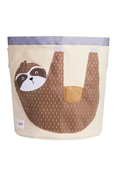 Generic سلة تخزين قماشية من 3 براعم - سلة غسيل وألعاب للأطفال والرضع، بتصميم حيوان الكسلان