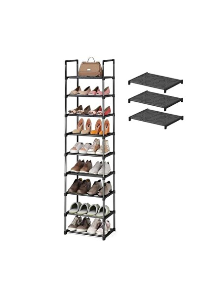 Generic 9 Tier Tall Shoe Rack Holds 18 Pairs, Narrow Vertical Shoe Organizer ...