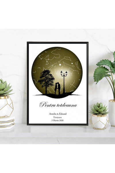 Legendary Gifts Tablou personalizat cu harta stelelor