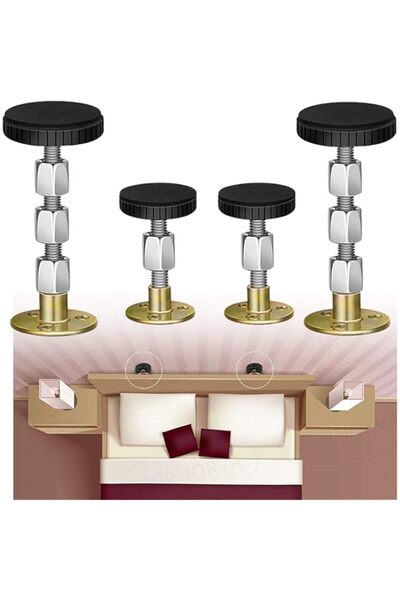 Generic 4 Pcs Adjustable Threaded Bed Frame Anti-Shake Bed Stoppers, Headboar...