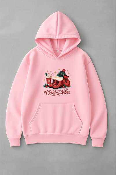 LORVEX Oversize kroj Božićni ugođaji print unisex Sa kapuljačom dukserica