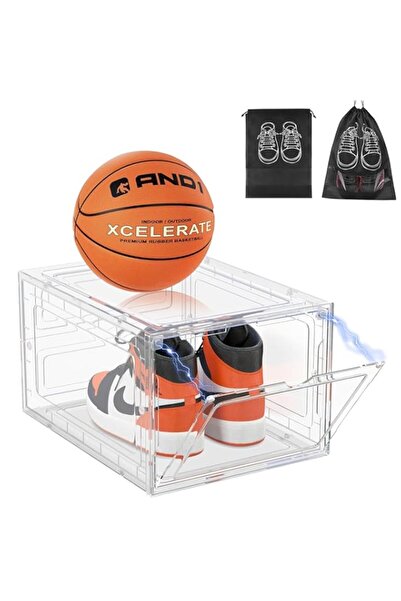 Generic منظمات الأحذية، صندوق أحذية قابل للتكديس، صندوق أحذية متعدد الوظائف مع أكياس أحذية مقاومة للغبار للمنزل، sc