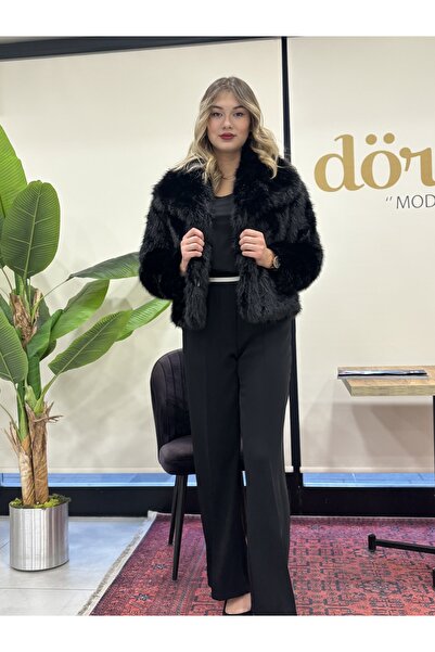 dörtelle Extra Soft Texture Plump Hooked Long Hair Faux Fur Coat