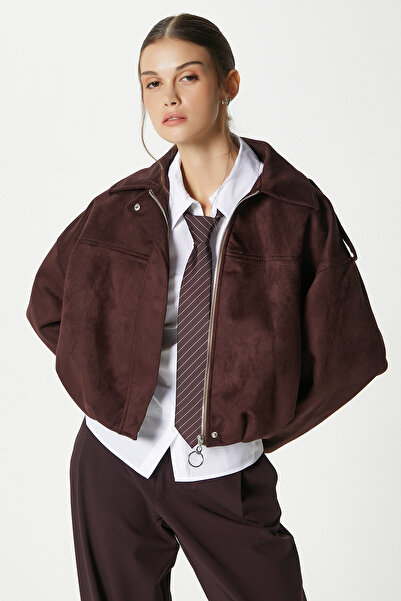 Ritnice Women's Rodney Suede Effect Plum Bomber Jacket