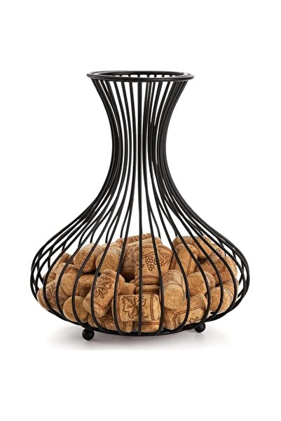 Generic رف عرض فلين النبيذ المعدني البرونزي غير اللامع، جامع فلين النبيذ الريفي، فلين قائم بذاته مزخرف