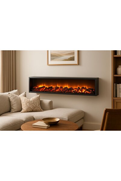 Esla home Dekoratif Elektirkli yapay şömine 130x30x15cm farklı renk modları,k...