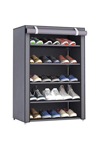 Generic رف أحذية من 5 طبقات من Ruilisi، رف أحذية لتخزين أثاث الممرات عند المدخل، مزود بـ 5 رفوف مفتوحة