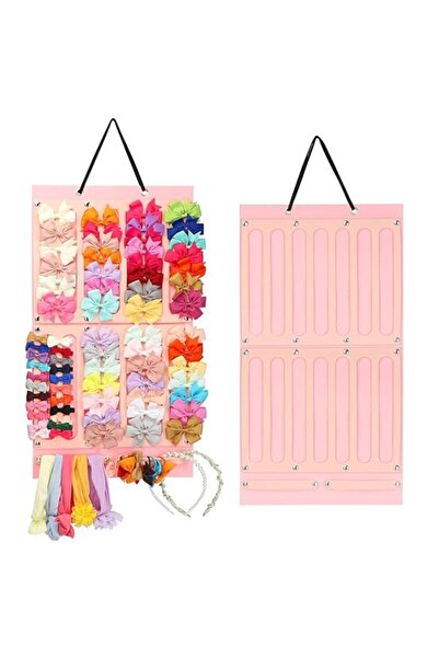 Generic حامل فيونكات الشعر، حامل فيونكات شعر للبنات، حامل تخزين مشابك الشعر مع 16 شريطًا، فيونكة شعر