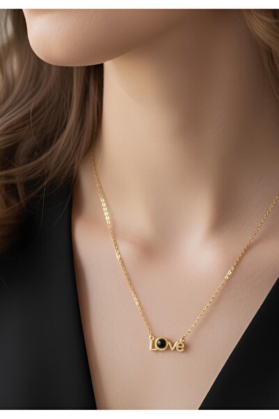 BANEDETTA قلادة فولاذية ذهبية اللون مكتوب عليها 'أحبك' بـ 100 لغة، تصميم عصري...