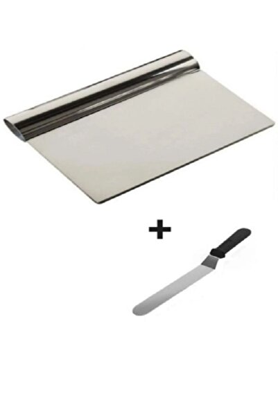 HB LİFE 2'li Pasta Sıvama Spatulası + Çelik Hamur Kazıyıcı Seti | Profesyonel...