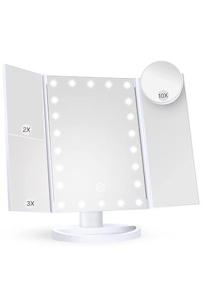 Generic HANNEA® LED Makeup Mirror 3-sided Vanity Mirror Fold-up Makeup Mirror...