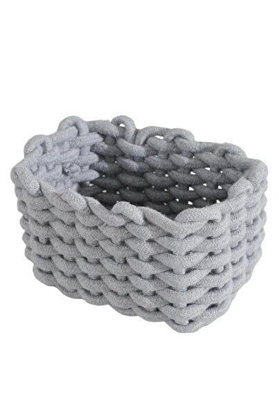 Generic سلة تخزين منسوجة من القطن من JJQHYC، سلة تخزين مكتبية من الحبل الرمادي، منظم لتخزين الحمام