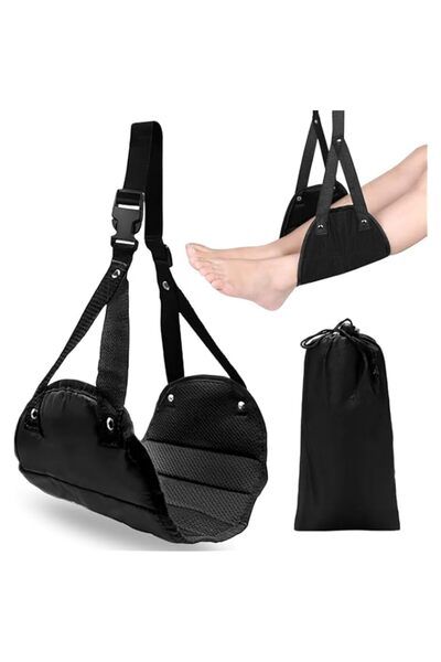 Generic Airplane Footrest, Portable Travel Foot Hammock, Adjustable Height Ai...