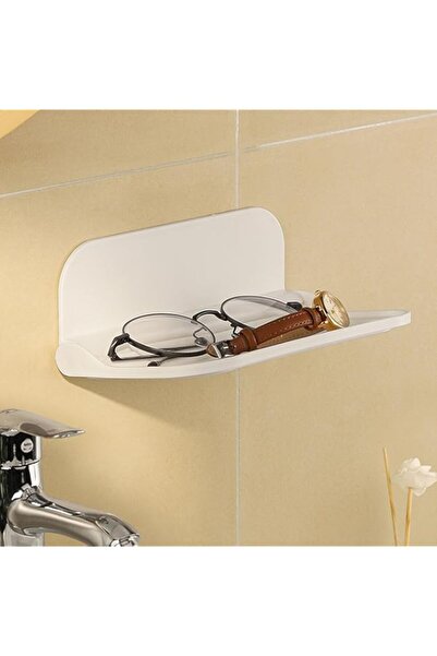 Generic منظم رفوف حائطي قابل للطي من Swascoger - أرفف بلاستيكية عائمة بيضاء مع خطافات للسرير