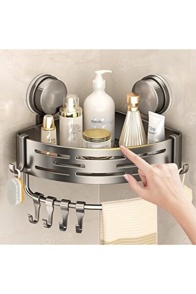 Generic HIKKY Shower Caddy Suction Cup with 6 Hooks, Bath Organizer with Towe...