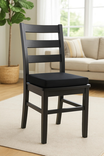 Aybil Home Fermuarlı Sandalye Minderi 40x40 Cm Sünger Sandalye Minderi Bağcıklı Antrasit