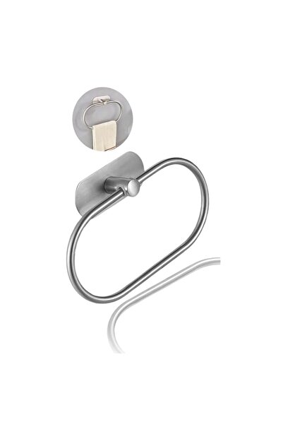 Generic حلقة منشفة يد ذاتية اللصق من Honwor® مصنوعة من الفولاذ المقاوم للصدأ، لا تحتاج إلى حفر، تصميم دائري عصري