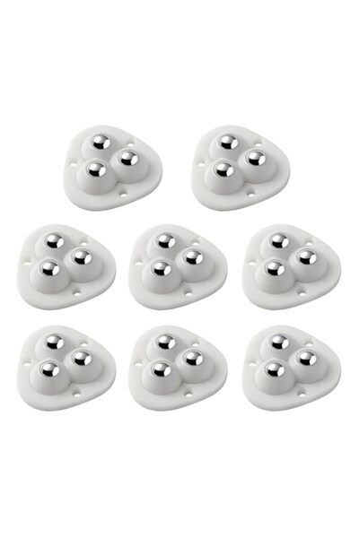 Generic عجلات دوارة ذاتية اللصق من Tazweeq، 8 قطع، دوارة 360 درجة، مصنوعة من الفولاذ المقاوم للصدأ، مناسبة للأثاث/المتاجر