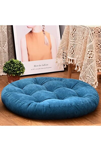 Generic وسادة أرضية مستديرة بلون واحد من HIGOGOGO، وسادة تأمل مبطنة للجلوس على الأرض بمقعد سميك C