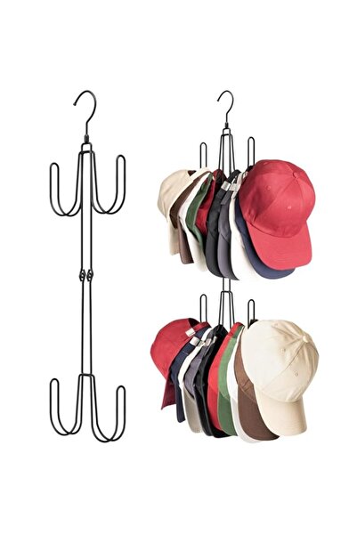 Generic GOTOPCLS حاملات القبعات للخزانة، منظم قبعات من الفولاذ المقاوم للصدأ، رفوف قبعات للبيسبول، إعلان قوي