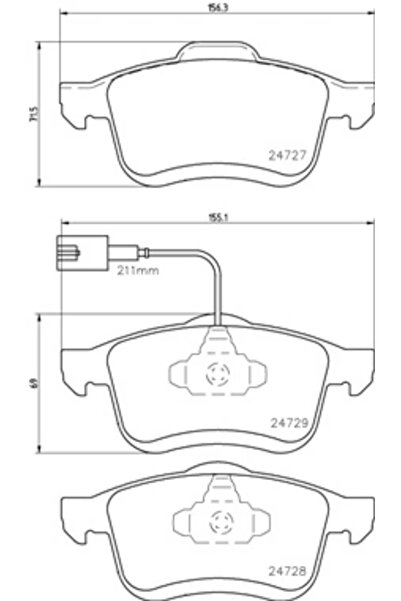 Brembo Brake Pad Set Disc Brake Chrysler Delta Fiat Doblo Cargo/Doblo Bus/Dob...