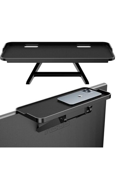 Generic حامل تخزين قابل للتعديل لشاشة الكمبيوتر SJBRWN مع حامل تثبيت للكابل وصندوق الوسائط ووحدة التحكم في الألعاب