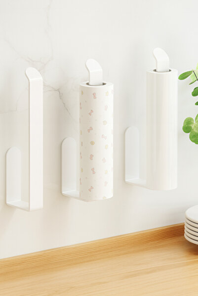 Alper Banyo Beyaz Lüks Tasarım Lamalı Solo Havluluk Güçlü Yapışkan Özelliği ile Düşmeyen Havluluk