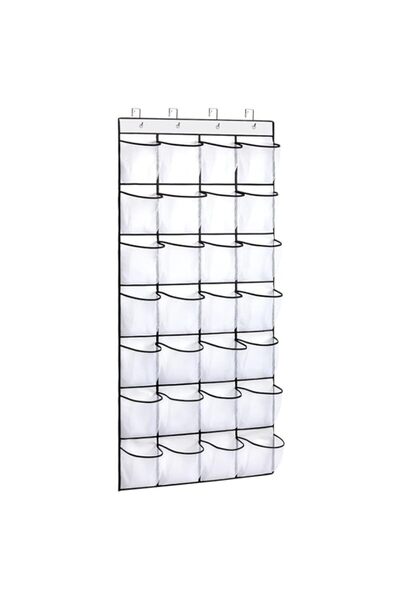 Generic منظم أحذية REGELETO ذو 28 جيبًا فوق الباب، رف أحذية معلق للباب بسعة كبيرة أو