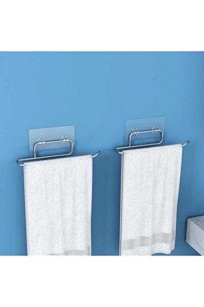 Generic حامل مناشف/حلقة مناشف/شماعة مناشف من الفولاذ المقاوم للصدأ ذاتي اللصق من Plantex للحمام/مكيف الهواء